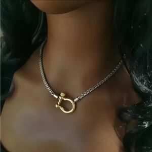 New Gold Silver Horseshoe Necklace